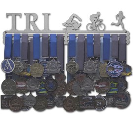 Allied Medal Hangers - Triathlon Figures - Male (18" Wide with 3 Hang Bars) - Medal Hanger Holder Display Rack - Multiple