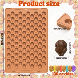 Crethink Turkey Silikon Form Mini Form, Thanksgiving Formen Silicon Truthahn verwendet, Mini-Gummiform zum Backen, 3D-Truthahn für Dekoration von Schokolade Süßigkeiten, Hundeleckerli