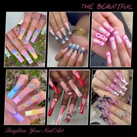 500PCS XXL No C Curve Nail Tips, Long Square Nail Tips, Half Cover Clear Acrylic False Nail Tips -SWRITATSK 10 Sizes Fake Nails Gel x Nail Tips Straight Square Nail Art