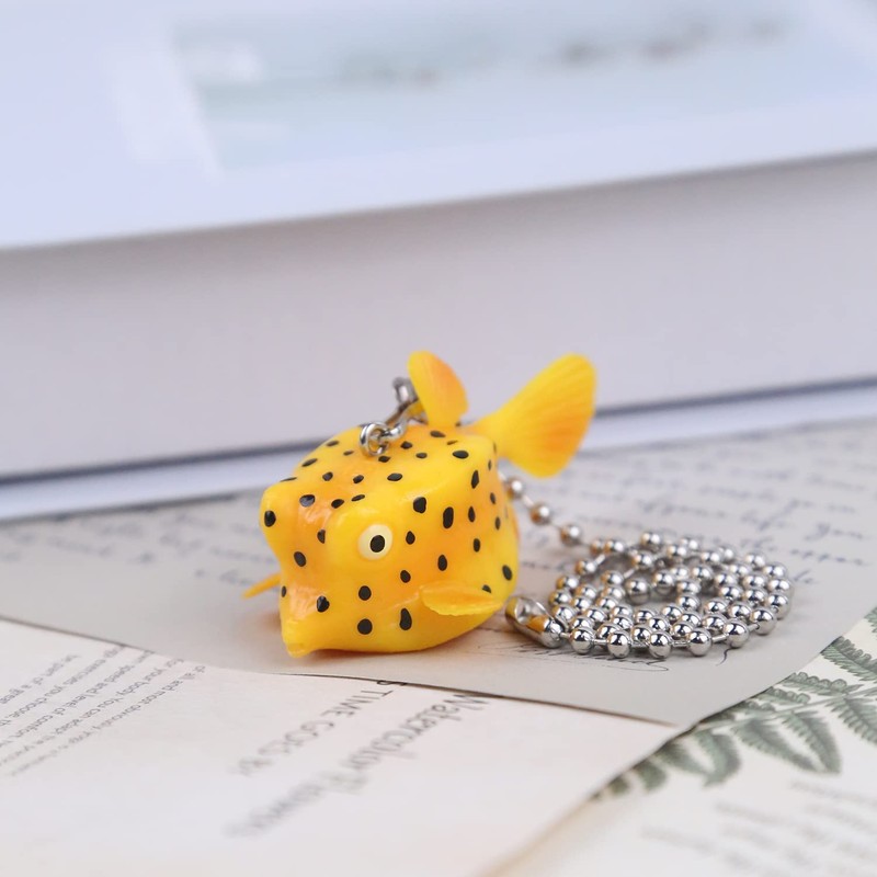 Dotlite Fish Ceiling Fan Pull Chain,12in Cute Yellow Fish Fan