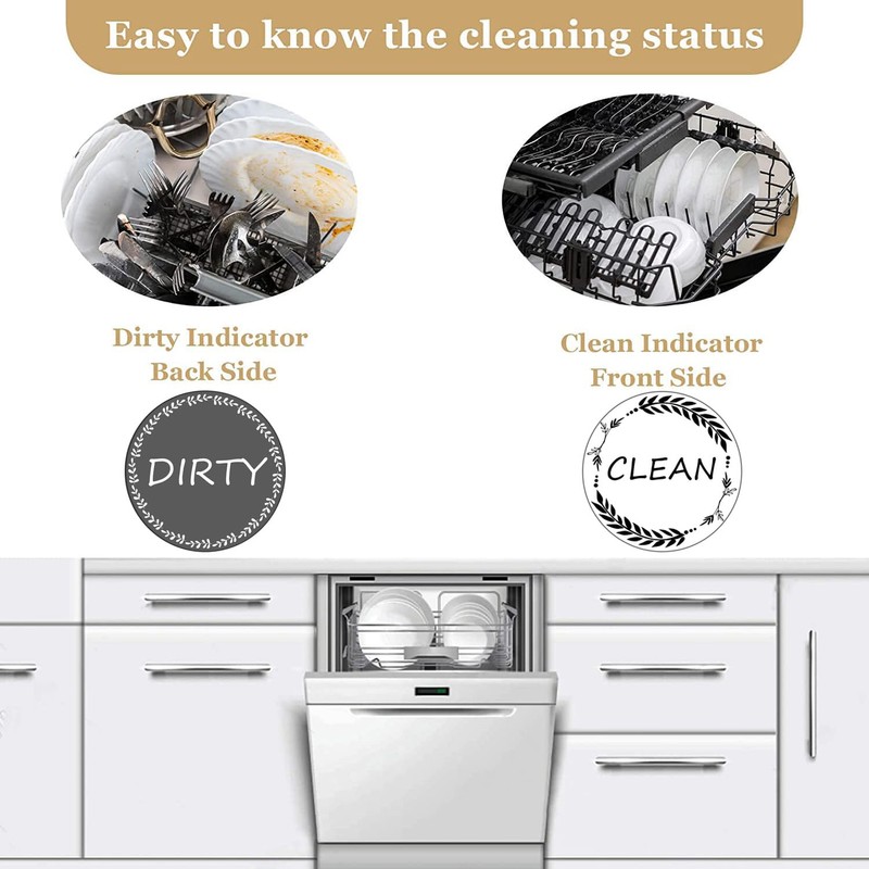 Clean and Dirty Magnet，Dishwasher Magnet Clean Dirty Sign Indicator，Reversible Dish