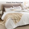 Bedsure 5 Pieces Cotton Comforter Set with Waffle Throw Blanket