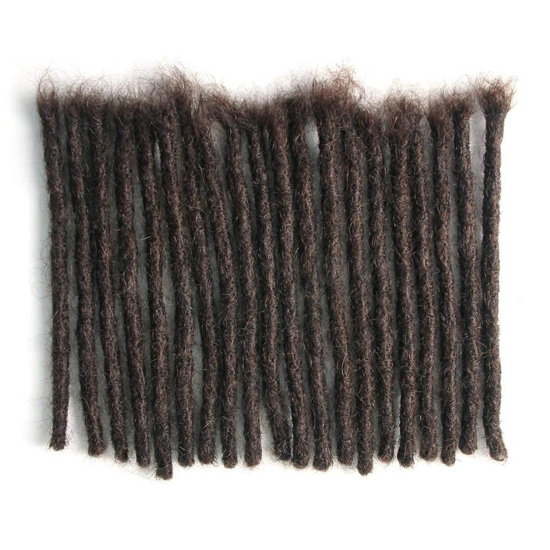 Human Hair Dreadlock Extensions 20 Strands Handmade Crochet Real Hair