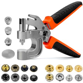 Leather Snaps and Fasteners Kit, 17mm Leather Snaps and Snap Button Kit Snaps Press Pliers, 40Sets 4Colors Metal Leather Buttons Leather Snaps for Fabric, Clothes, Jackets, Purse, Bags, Leather Snaps