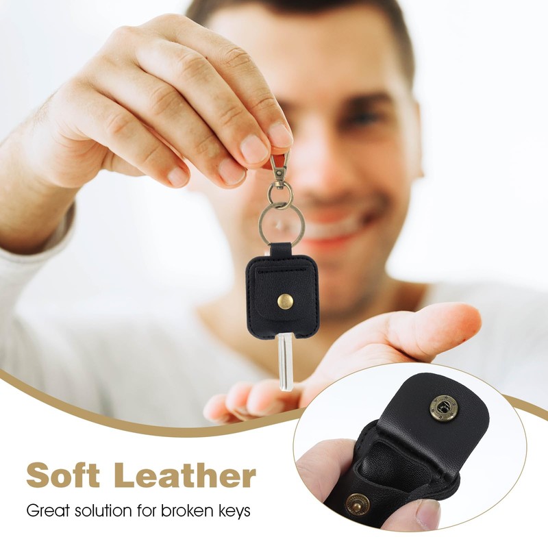 Heclia 2PCS Broken Car Key Loop Replacement, Leather Car Key