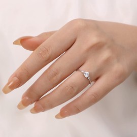 Meissa Heart Shape Diamond Ring for Women 925 Sterling Silver Promise Ring Wedding Engagement Ring Anniversary Jewelry Gift Ring Size 5-8