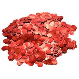 Red Foil Mylar Round Confetti,Round Dots Glitter Table Confetti,Sparkling for Party Decorations(1.76 OZ)