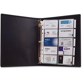 ADVANTUS Business Card Binder, Includes 5 Refill Pages, 8.5 x 11 Inches, Black (ANG303)