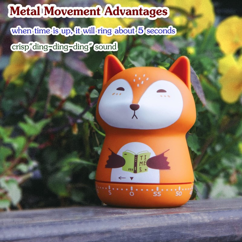 Mechanical Kitchen Timer, Cute Animal Timer for Kids, Wind Up