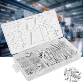 Kezidhp Pack of 200 Spring Compression Springs Assortment, Stainless Steel Spring with Box, Compression Spring, Tension Springs with Hooks, Spiral Springs, Tension Springs, for Tools, Devices, Hand