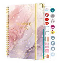 MOFELON Academic Diary 2025-2026, A5 Diary 2025-2026 Week to View, Jul.2025 - Jun.2026, Weekly Planner with Monthly Tabs,Hard Cover,Mid Year Diaries Teacher Planner 2025-26 for School - Gilt