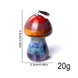 Guador Seven Chakras Worry Stone, Heart Shape Healing Crystal Love Stone Natural Quartz Crystal 30 mm Colourful Chakra Healing Chakra Reiki for Stress Reilef Meditation Crystal Therapy (Mushrooms)