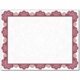 Burgundy Medallion Laser & Inkjet Certificate Border Paper, 25 pack