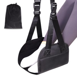Lefeke Airplane Foot Hammock, Adjustable Foot Hammock for Plane Travel with 2 Straps, Airplane Foot Rest with Support Plate, Foot Swing Airplane Travel Essentials