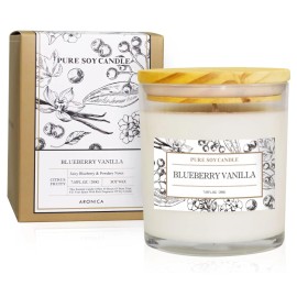Aronica BlueBerry Vanilla Candles Scent Gifts, Pure Soy Candles 7.05 oz
