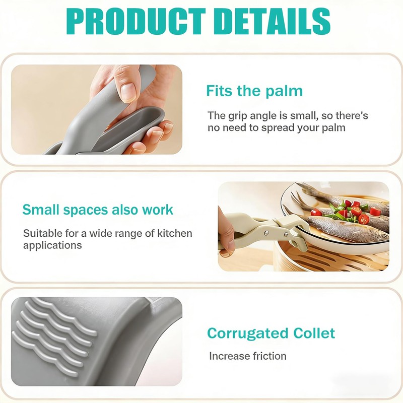 Hot Plate Grippers, Silicone Hot Plate Gripper Tongs, Multi-Purpose Anti-Scald