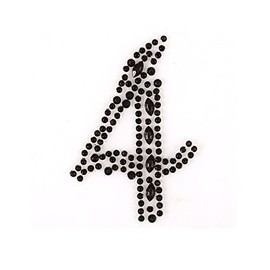Craftbuddy US 2 x 4" Self Adhesive Stick on Black Rhinestone Numbers Gems Crystals