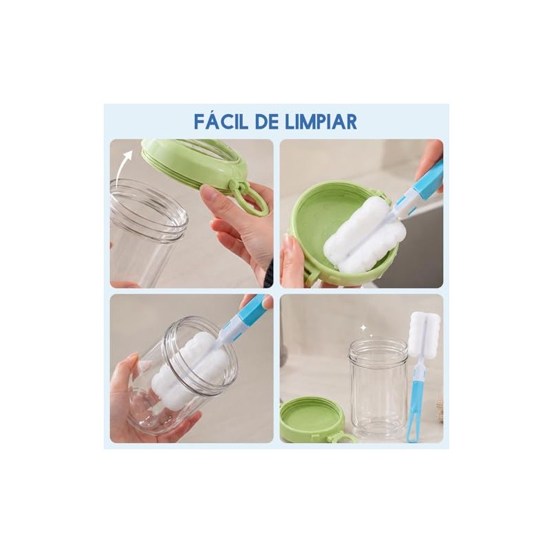 Vaso Avena Overnight 500ml 4PCS Tapa Hermética sin BPA