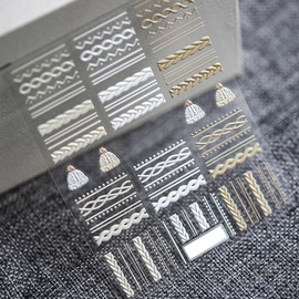 Winter Line Nail Stickers Christmas Nail Art Stickers 5D Embossed Nail Art Decals Warm Sweater Knitted Hat Designs Winter Xmas Nail Art Supplies Holiday Christmas Nail Decoration Accessories for Women