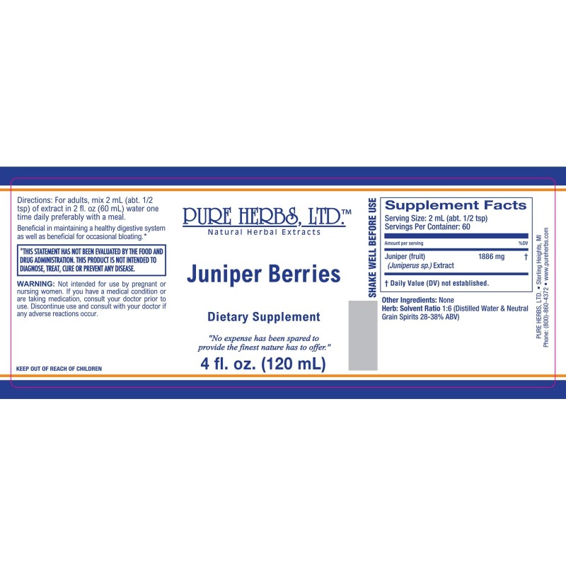 Pure Herbs: Juniper Berries - 4 oz.