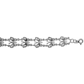 5/8 inch wide Sterling Silver Linked Butterfly Charm Bracelet for Women 14mm fits 7-8 inch wrists