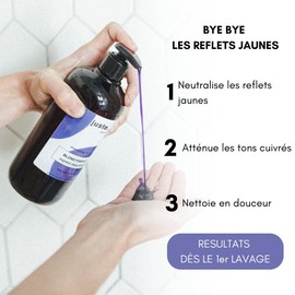 Juste Paris - Purple Degilber Shampoo 250ml - Perfect Blonde - Neutralisiert Gelbstich - Glanz und Feuchtigkeit - Für blondes, graues und gebleichtes Haar