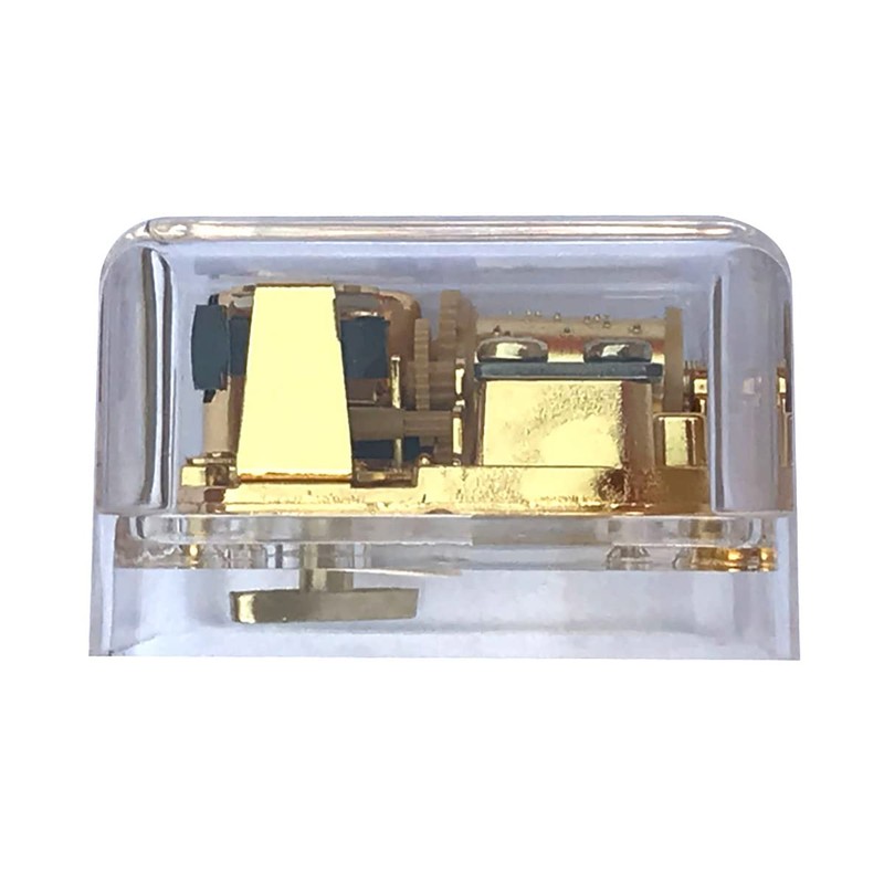 BinkeGG Caja de música de acrílico transparente con mecanismo musical