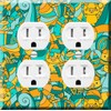 Double Duplex Outlet Cover Wall Plate - Cartoon pattern with