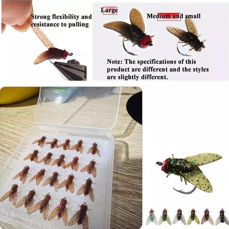Bionic Fly Fishing Bait,20pcs Fly Fishing Flies, Bionic Flies Fishing
