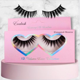 FLUFFY 3D VOLUME LASH STRIPS BY EVALASHBEAUTY - MAKEUP, NATURAL LASHES, OPEN AND ELONGATING STYLES, THIN BAND, WATERPROOF - Specification: ELONGATED-FLIRTY