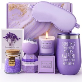 BIG SUN Set de Regalo Relajante para Spa, Paquete de cuidado personal para mujeres,Gifts for Mom Wife Girlfriend Daughter Friend Teacher Women Gifts (Púrpura)