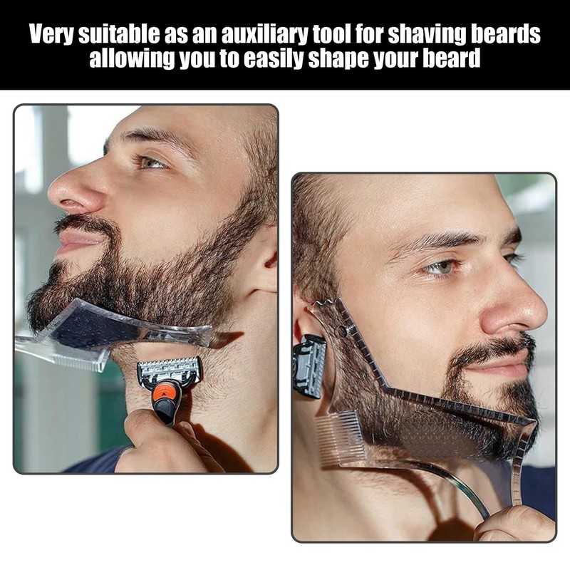 2 pieces beard styling stencil, beard trimming auxiliary tools, beard