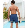SILKWORLD Mens Swim Trunks with Compression Liner Quick-Dry 6" Stretch