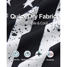 GIISAM Mens Swimming Trunks with Compression Liner Swim Shorts with Pockets, Black Flag, X-Large