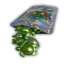 Tropical Turtles. 15 Kiwi Scented Bath Oil Pearls. Turtle Themed Gift. Ideal Small Gift, Stocking Filler, Advent Calendar Filler. Bath Oil Pearls.