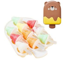 Popsicle Molds, PEFWO 10 Pieces Ice Pop Molds, Homemade Popsicle Ice Pop Maker, 10 Reusable Popsicle Sticks(Brown)