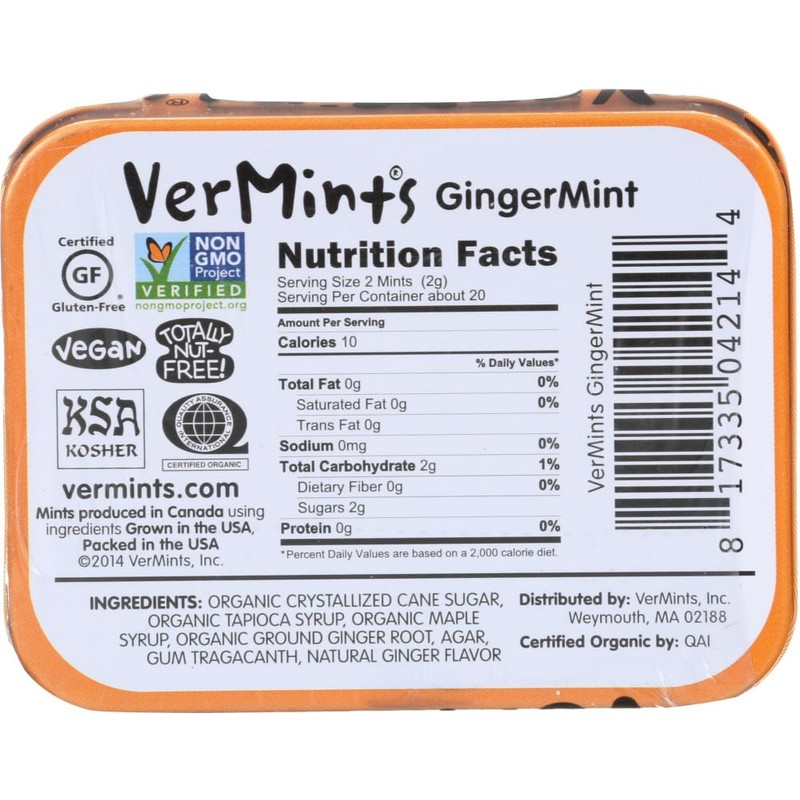 Vermints All Natural Breath Mints GingerMint - 1.41 oz