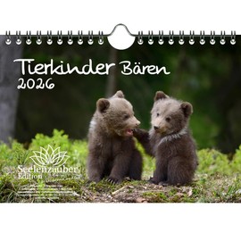 Tierkinder Bears DIN A5 Calendar for 2026 Bears – Gift Set Contents: 1 x Calendar, 1 x Christmas Pendant, 1 x Greeting Tag (Total 3 Pieces)
