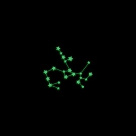 Saggitarius Zodiac Constellation Star Map Glow in The Dark Sticker Decal for Phone Tablet Laptop Car Truck Window | 2" Sticker | Green