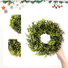 FPROOM 4pack Boxwood Wreaths for Front Door，10In Candle Wreaths for Table ，Mini Greenery Wreath Centerpiece Wedding Window Home Wall Indoor Candle Wreath Party Festival Decor