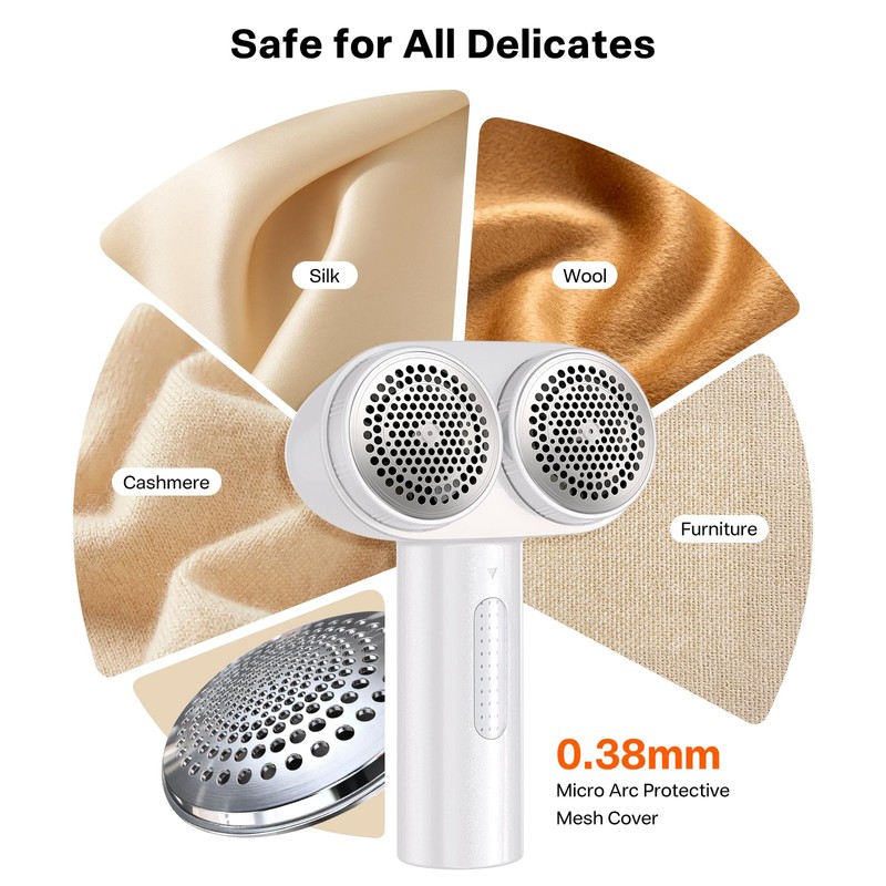 TORRAS Dual-Head Fabric Shaver, Longest Durability & 50ml Large Capacity