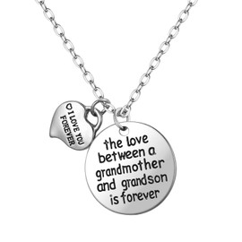 Blerameng The Love Between a Grandmother and Grandson is Forever and I love You Forever Pendant Necklace