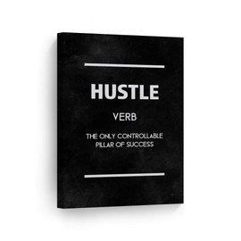 Smile Art Design Hustle The Only Controllable Pillar of Success Definition Motivational Canvas Wall Art Inspirational Wall Art Entrepreneur Quote Print Office Room Decor Gift Ready to Hang 22x15