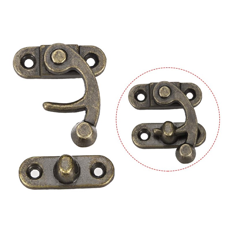 sourcing map Antique Vintage Lock Clasp Right Latch Hook Hasp