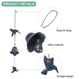 M METERXITY 1-Pack Japanese Wind Chime, Vintage Metal Temple Bell Wind Chime for Outside/Garden/Patio [Blue]