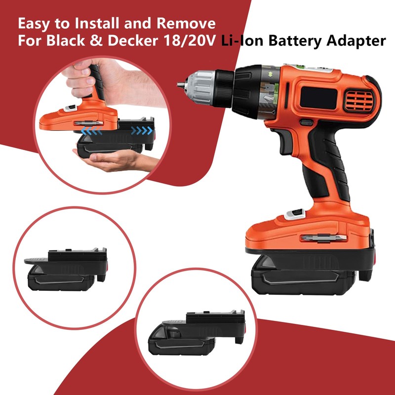 LaiPuDuo 20V Adapter HPA1820 for Black&Decker LBXR2020 18V to 20V
