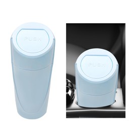 ZNDAW Car Trash Can Bin with Lid, Mini Vehicle Cup Holder Organizer Leakproof Garbage Bin, Waterproof Cup Type Trash Can Multi-Function Storage Container for RV Home Office (Light Blue)