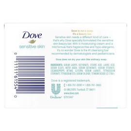 Dove Beauty Bar, Sensitive Skin 4 Ounce (Pack of 4)