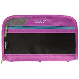 Five Star Xpanz Carrying Case (Pouch) for Pencil, Pen, Supplies - Assorted Colors- Puncture Resistant