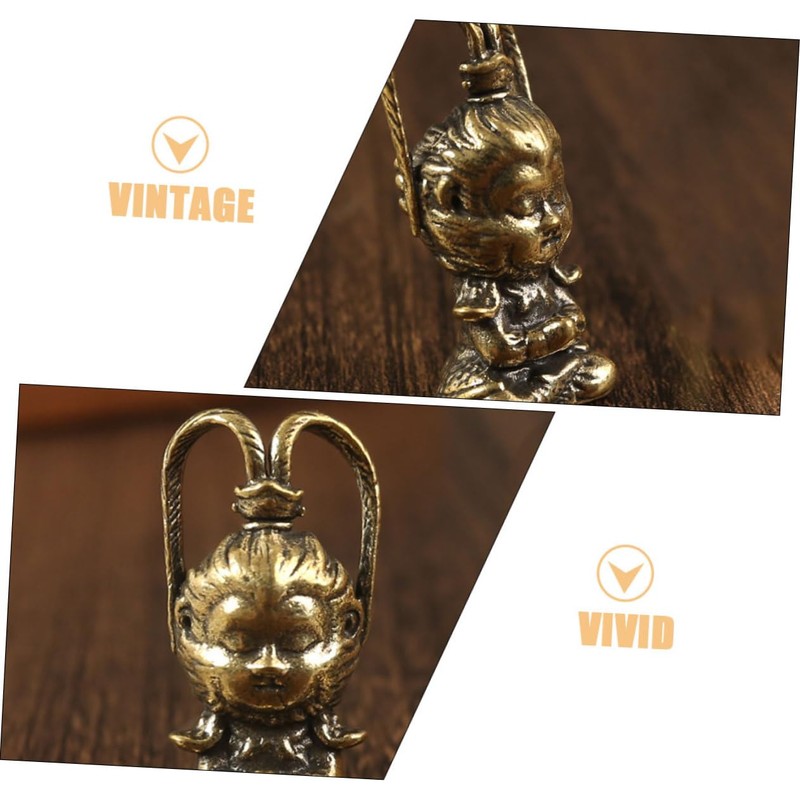 ULTECHNOVO Copper Craft Monkey King Pendant Antique Wukong Hanging Decor